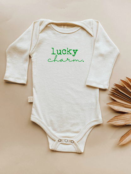 Lucky Charm - Long Sleeve Organic Cotton Bodysuit | Green