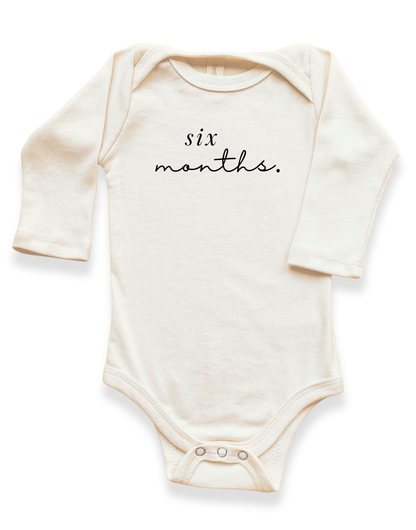 Monthly Milestones Organic Baby Bodysuit Long Sleeve