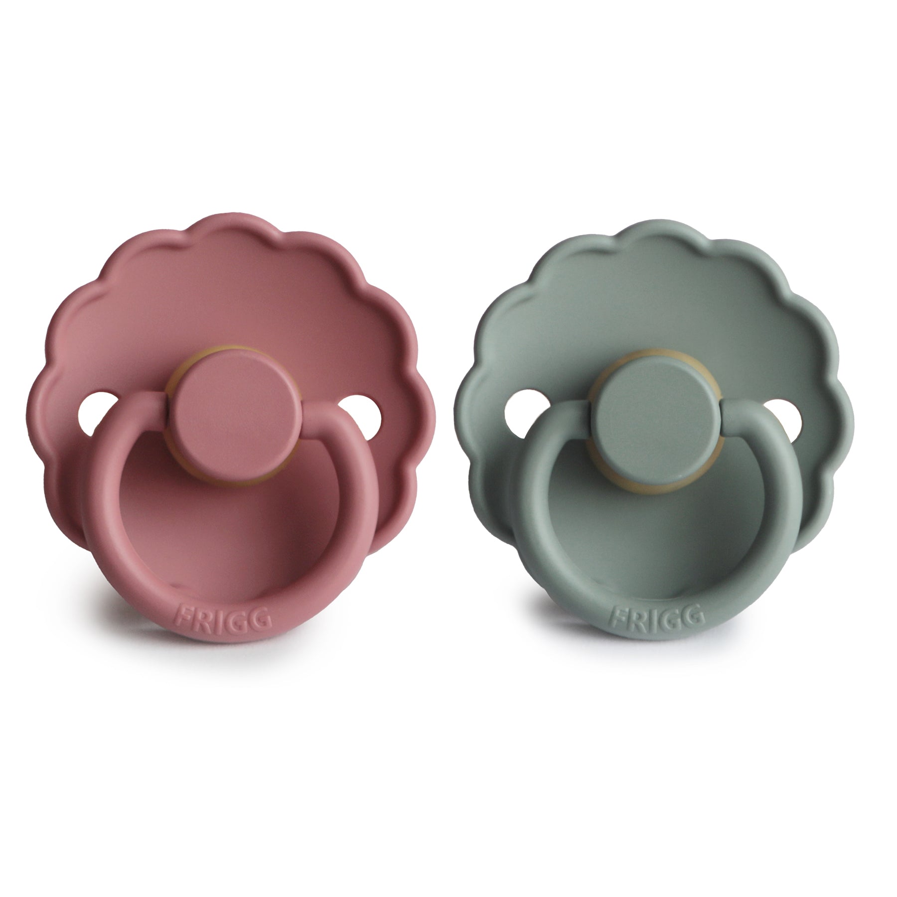 FRIGG Daisy Natural Rubber Pacifier 2 - Pack - Tenth &amp; Pine - FRIGG PACIFIERS - 6 - 18 months - Pink Cream/Poppy
