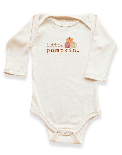 Little Pumpkin Stack Organic Bodysuit Long Sleeve