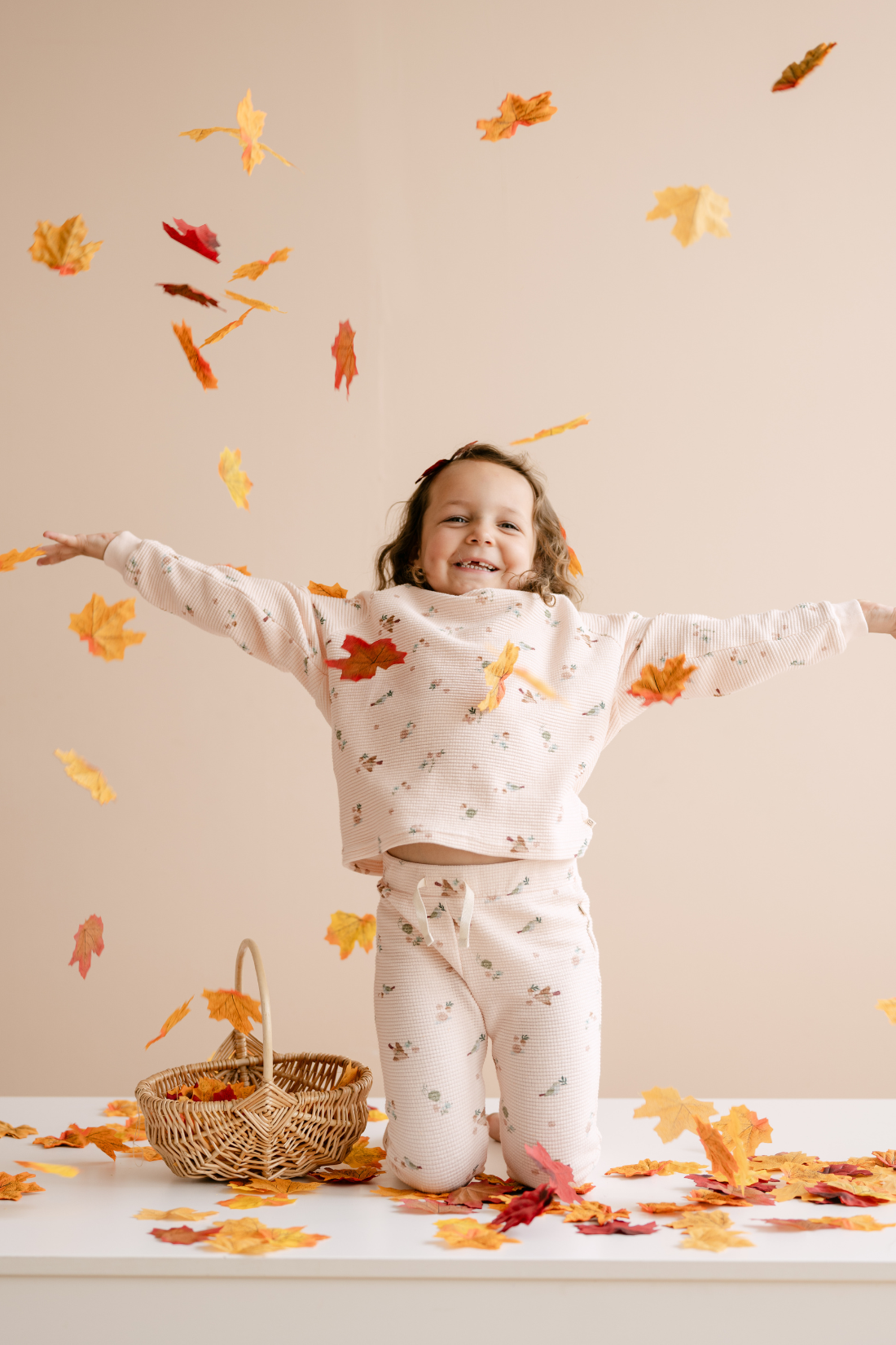 Organic Cotton Waffle Legging in Birds