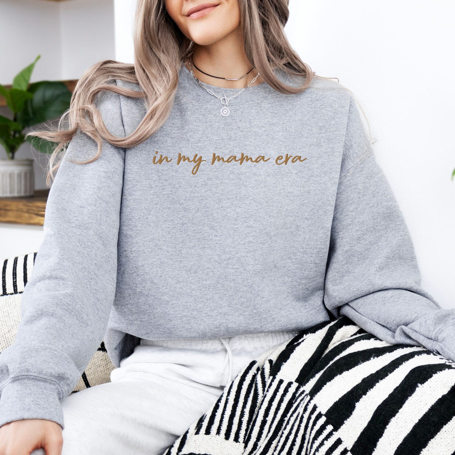 In my mama era Embroidered | Adult Sweatshirt