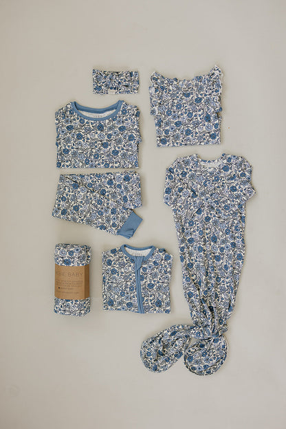 Bluebell Pointelle Bamboo Zipper