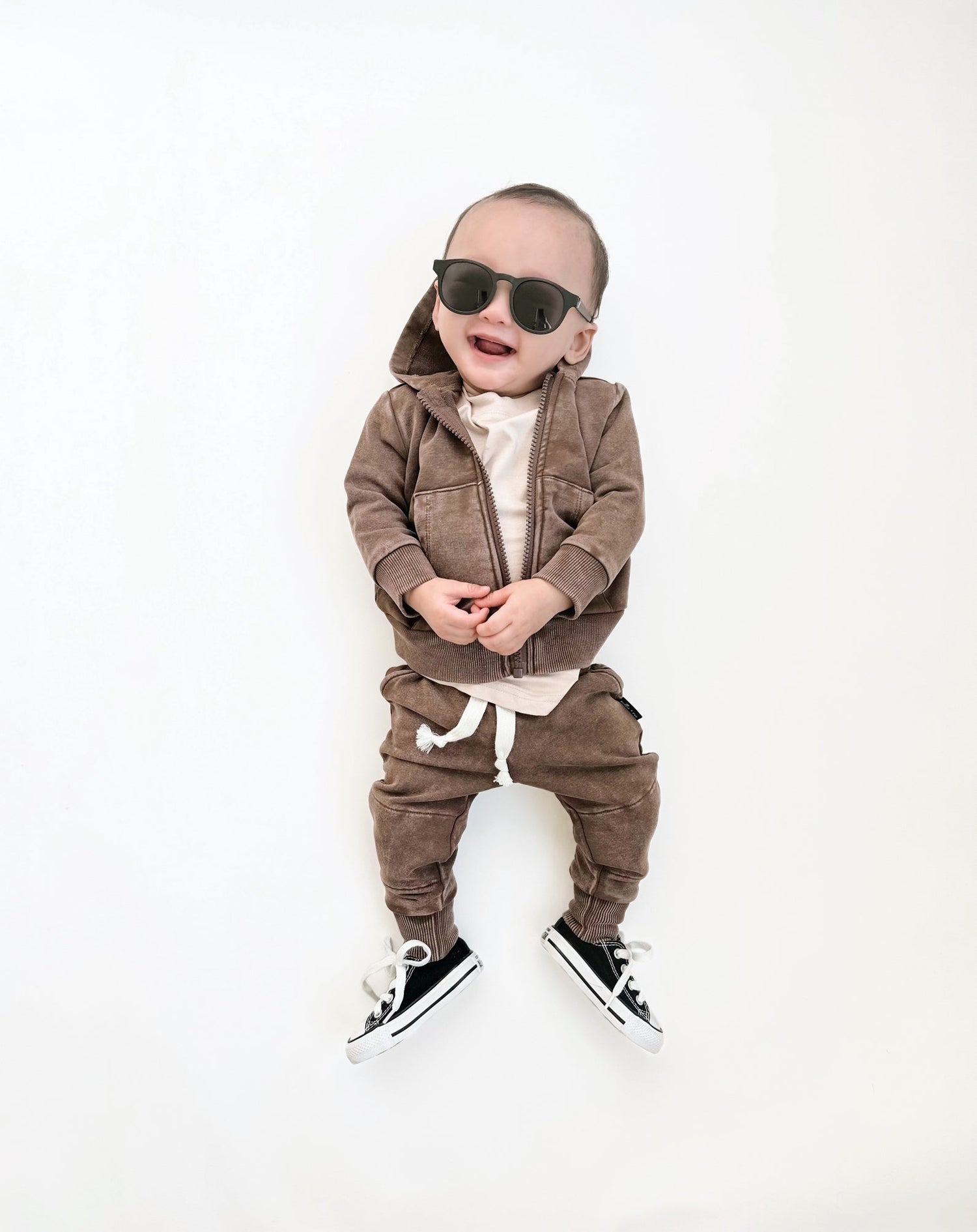 ZIP HOODIE- Bark Snow Wash