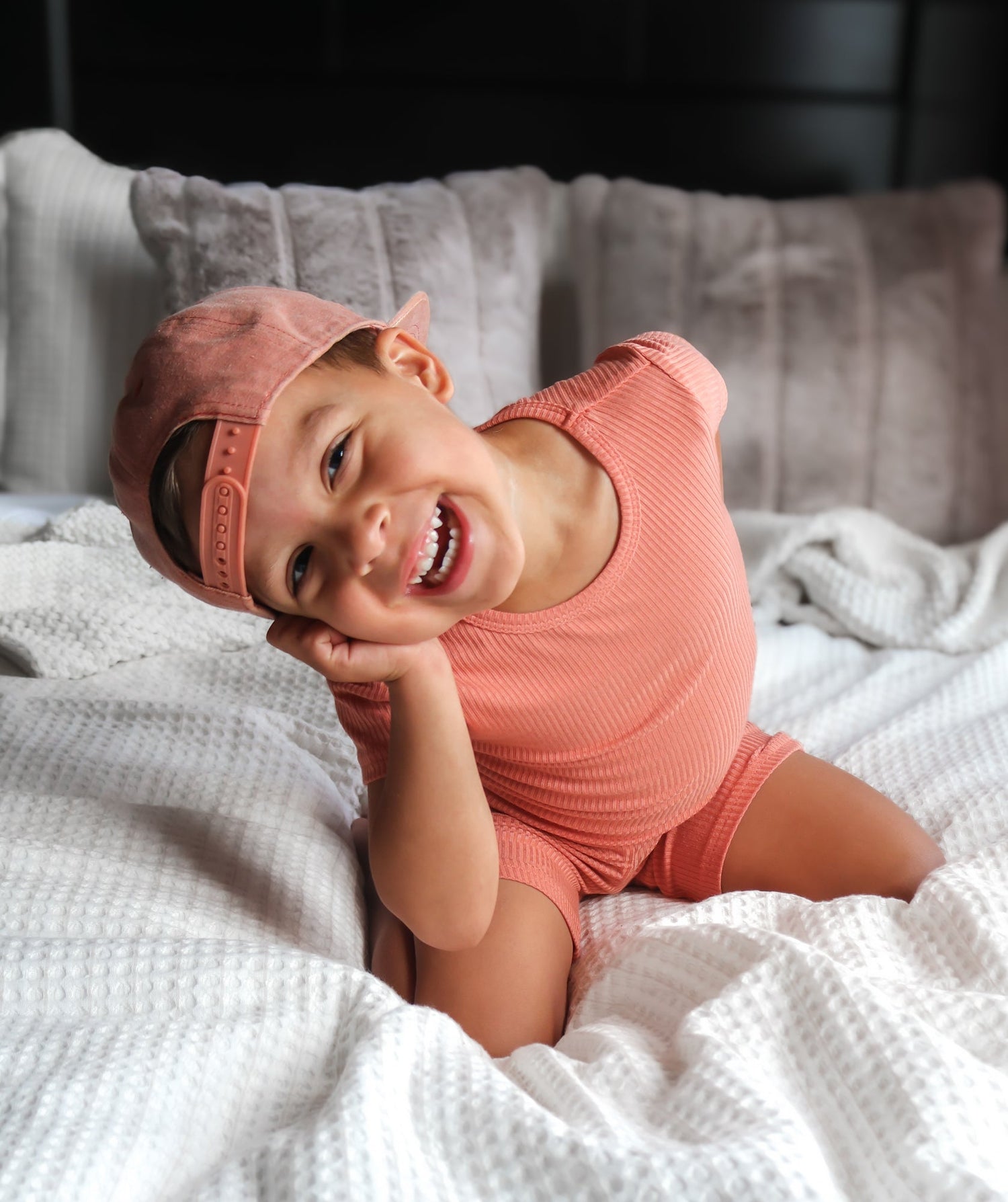 TWO PIECE SHORTIE SET- Red Rock Ribbed