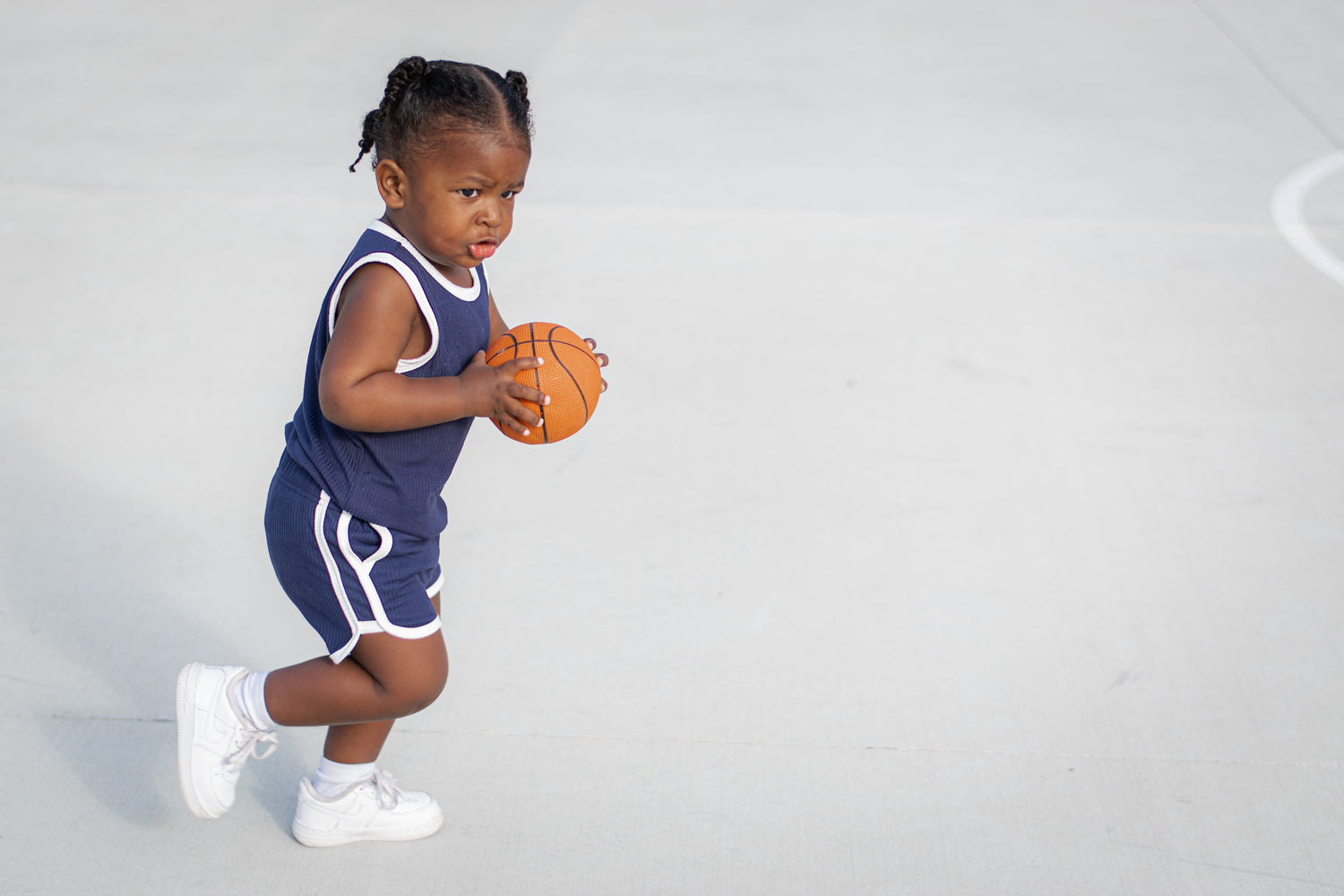 TRACK SHORTS SET- Bamboo Rib Navy