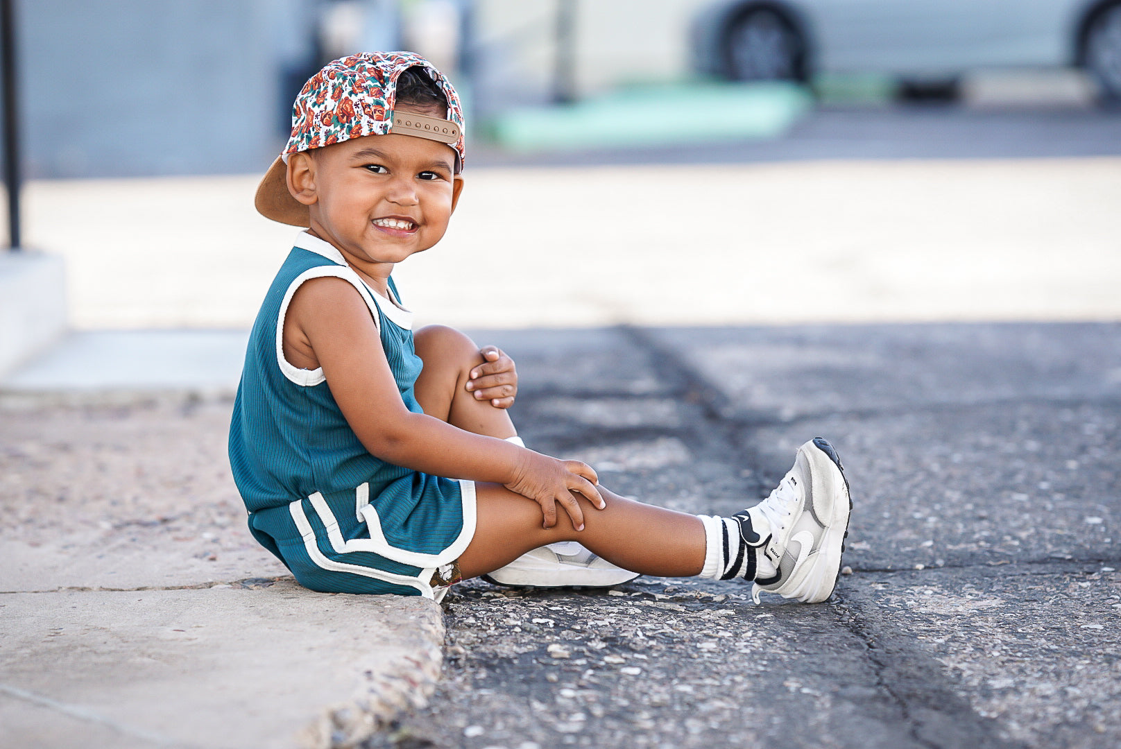 TRACK SHORTS SET- Bamboo Rib Peacock
