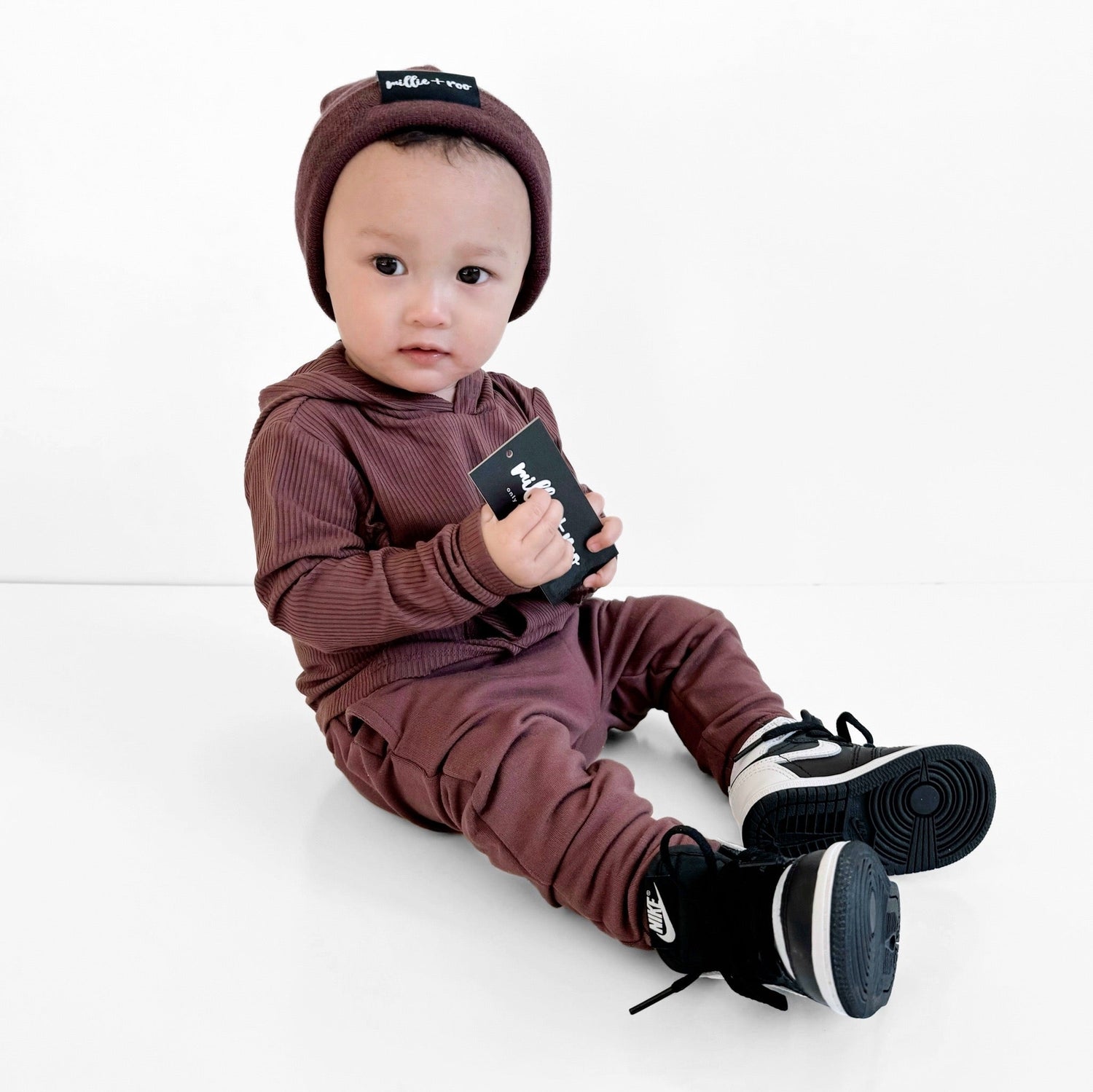 LONG SLEEVE HOODIE- Black Cherry