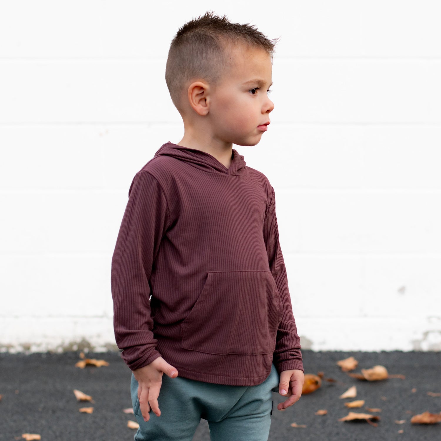 LONG SLEEVE HOODIE- Black Cherry