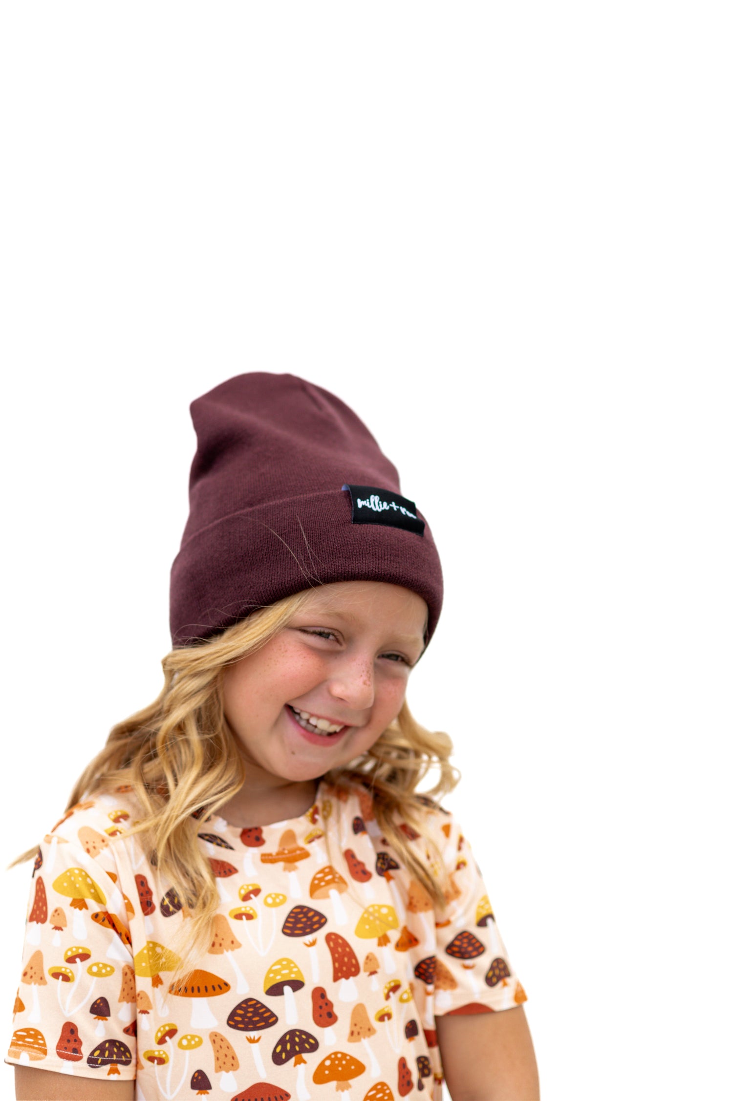 BAMBOO CUFF BEANIE- Black Cherry
