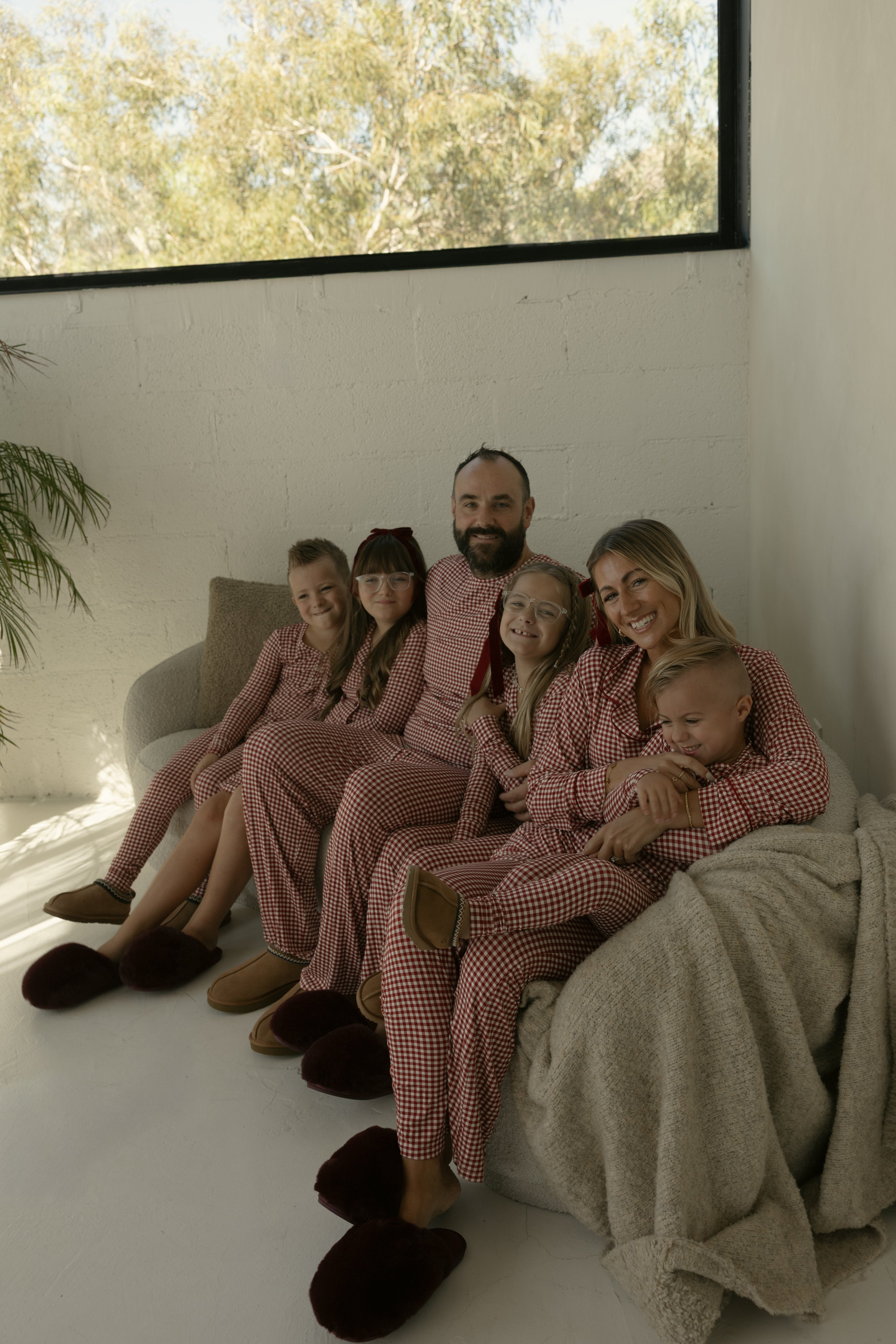 Bamboo Two Piece Pajamas | Red Gingham