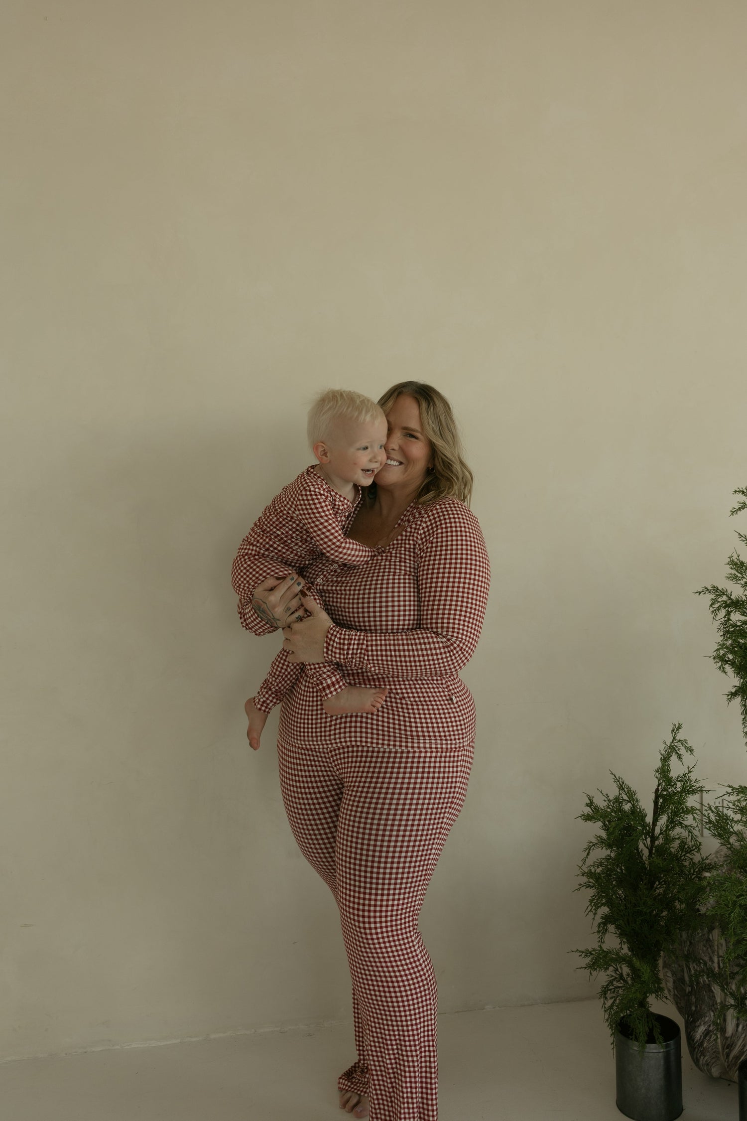 Bamboo Two Piece Pajamas | Red Gingham