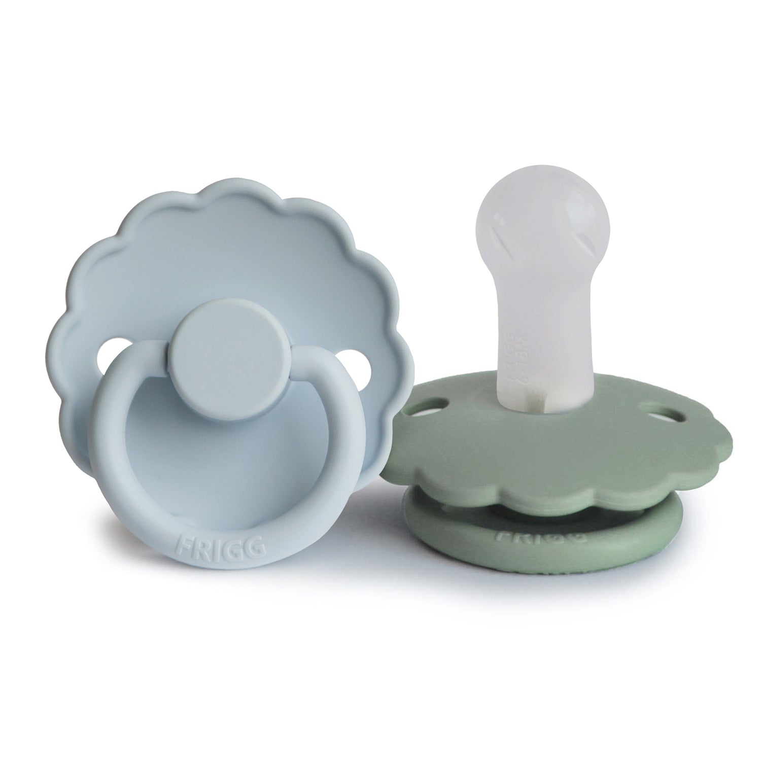 FRIGG Daisy Silicone Pacifier 2 - Pack - Tenth &amp; Pine - FRIGG PACIFIERS - 6 - 18 months - Powder Blue/Sage
