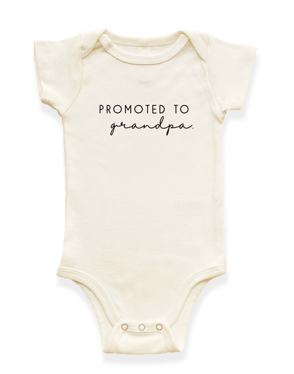 Promoted to Grandpa Organic Baby Bodysuit
