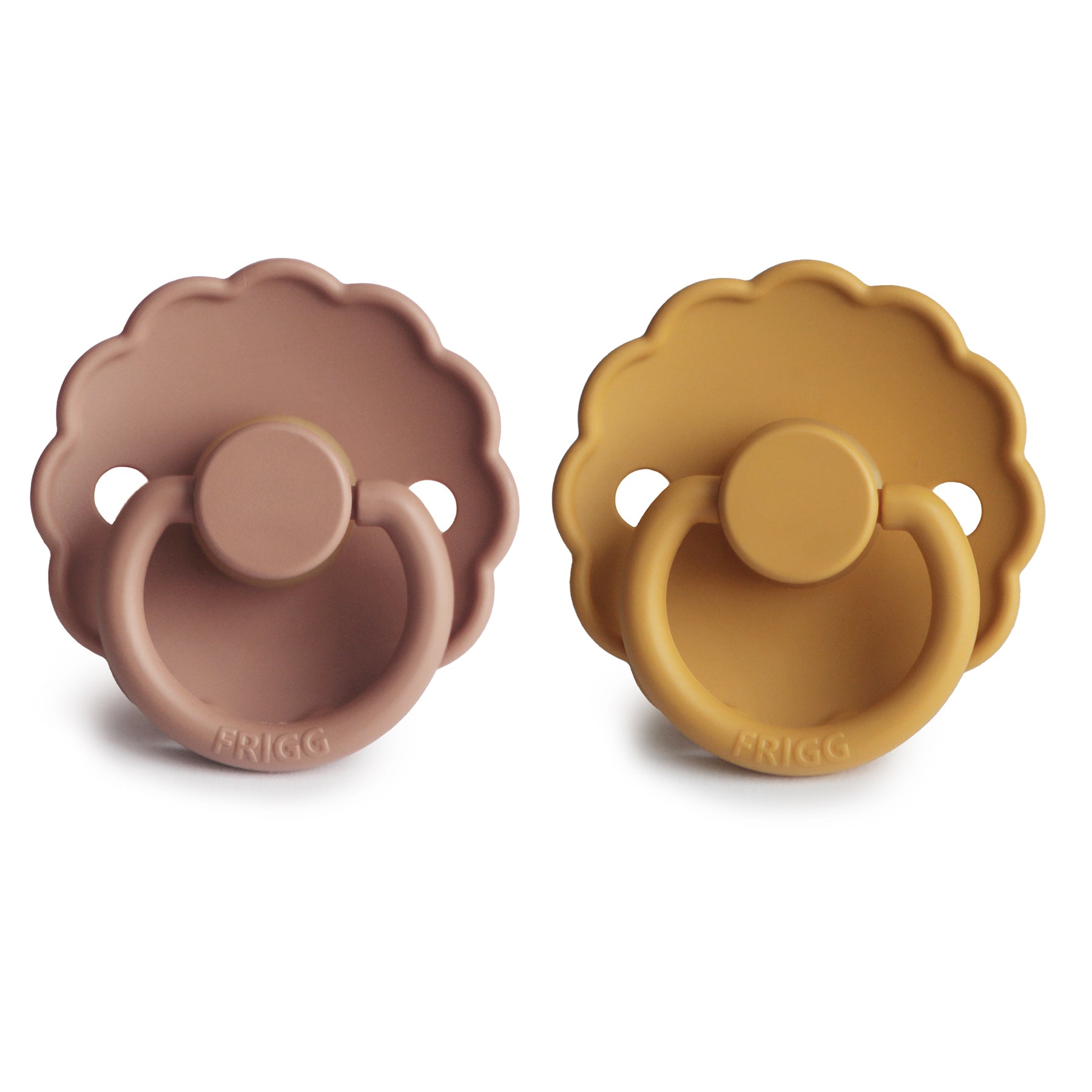 FRIGG Daisy Natural Rubber Pacifier 2 - Pack - Tenth &amp; Pine - FRIGG PACIFIERS - 6 - 18 months - Pink Cream/Poppy