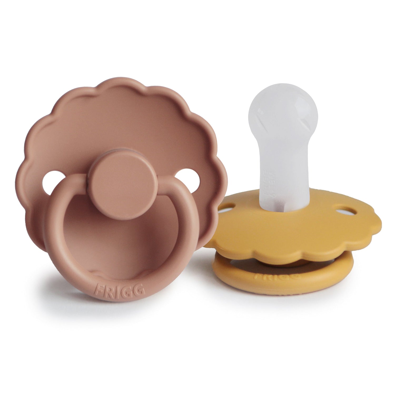 FRIGG Daisy Silicone Pacifier 2 - Pack - Tenth &amp; Pine - FRIGG PACIFIERS - 6 - 18 months - Rose Gold/Honey Gold