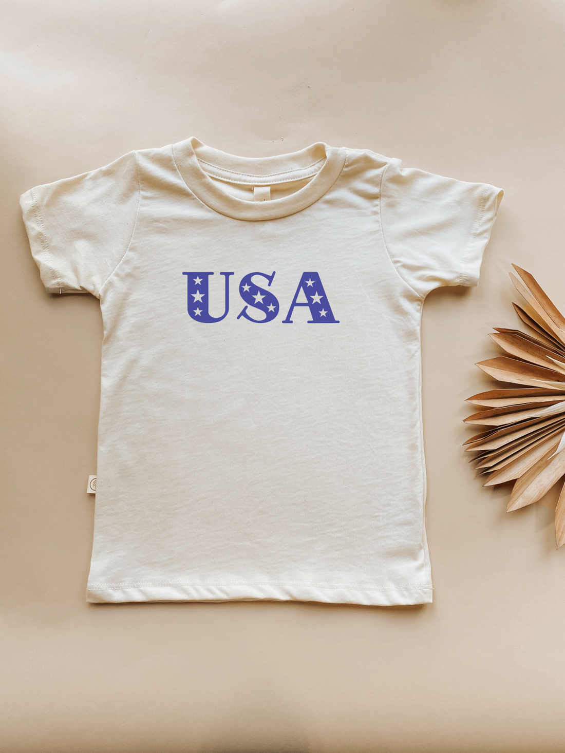 6T | Toddler Crew Neck Tee | USA in Cobalt | Organic Cotton