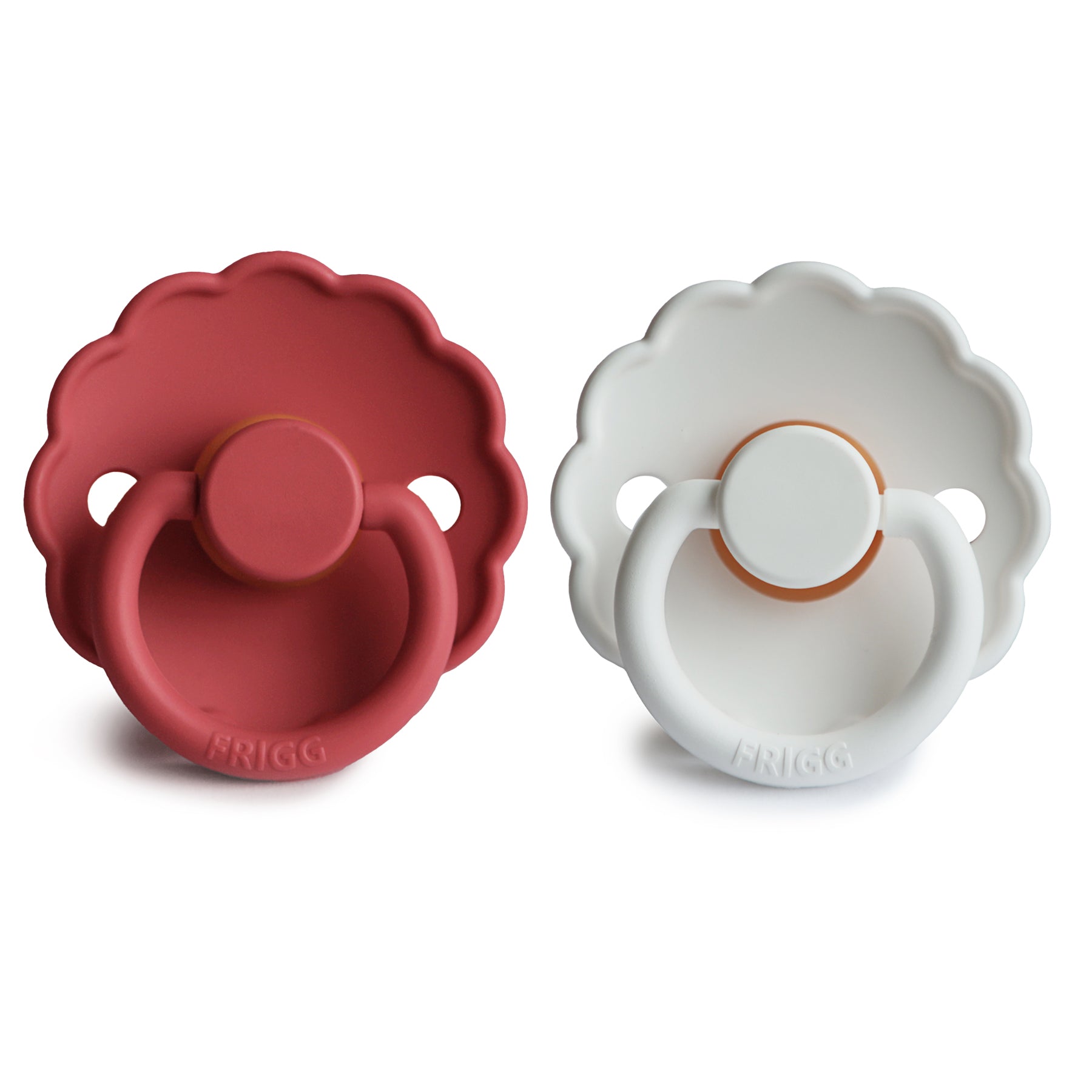 FRIGG Daisy Natural Rubber Pacifier 2 - Pack - Tenth &amp; Pine - FRIGG PACIFIERS - 6 - 18 months - Pink Cream/Poppy