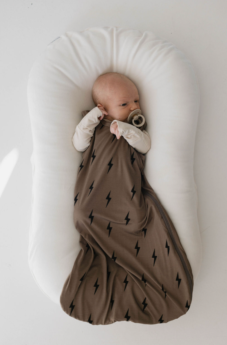 Bamboo Sleep Sack | Brown &amp; Black Lightning Bolt