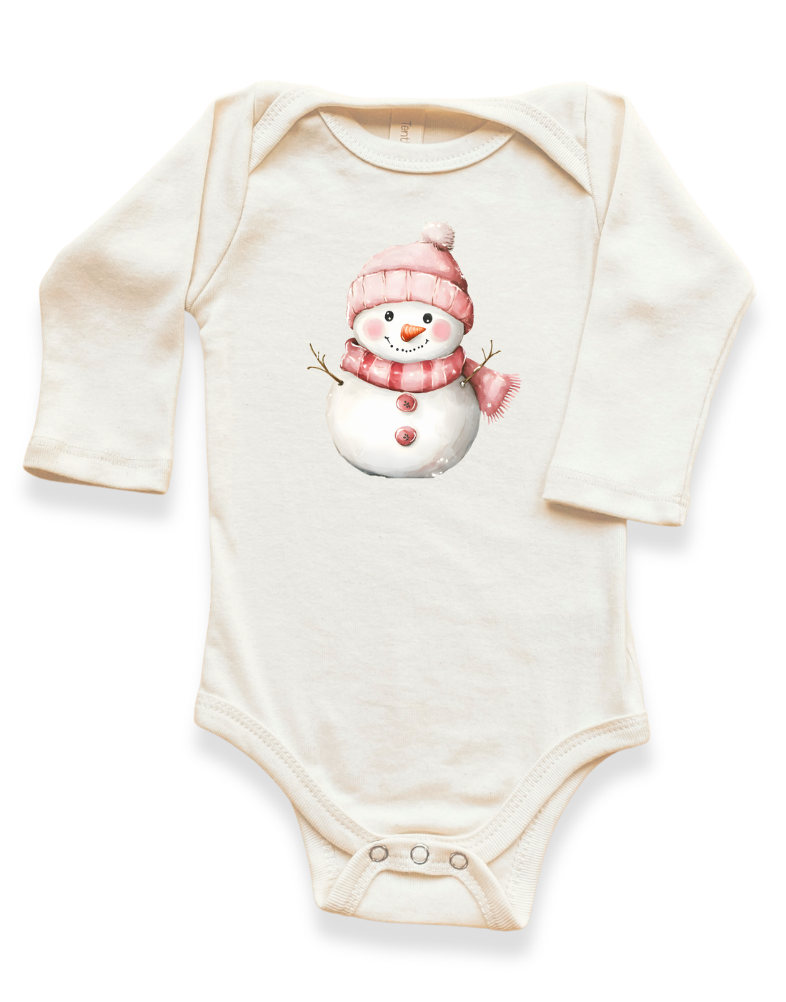 Snowman Organic Baby Bodysuit Long Sleeve