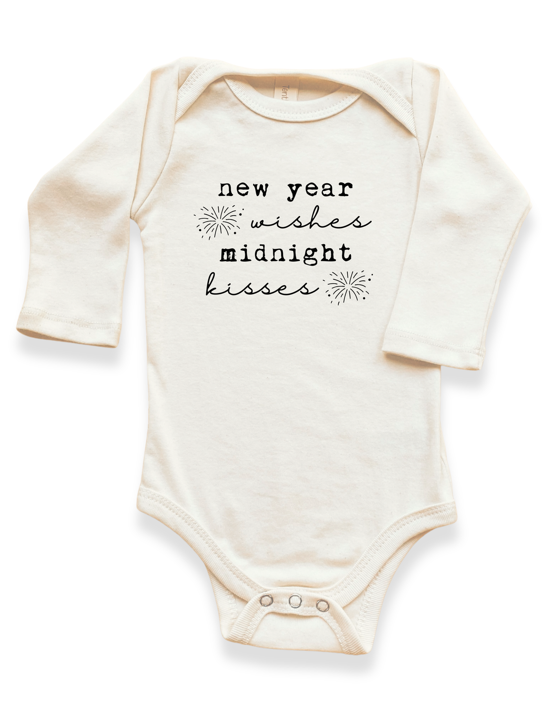 New Year Wishes Organic Baby Bodysuit Long Sleeve