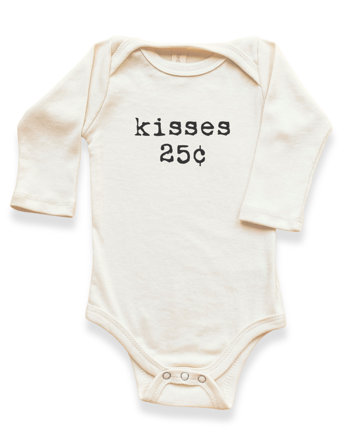 Kisses 25c Organic Baby Bodysuit Long Sleeve