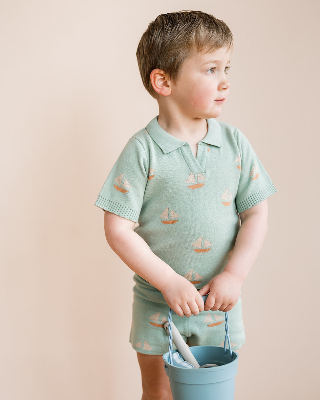 Cameron Knit Polo Seafoam