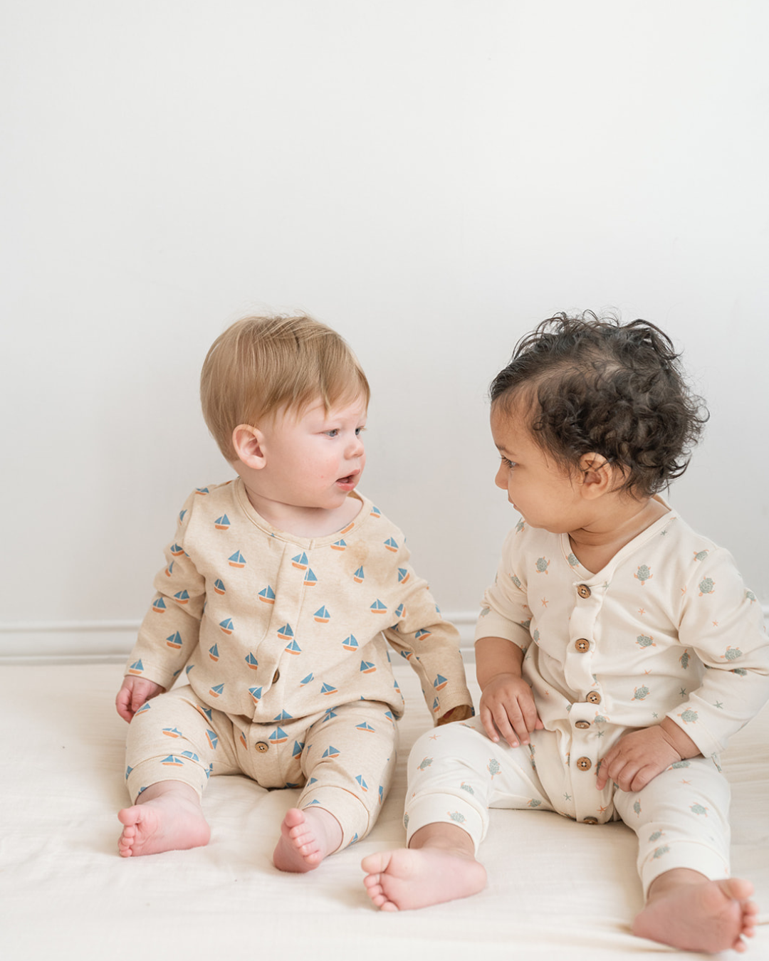 Quinn Magnetic Playsuit in Sailboats