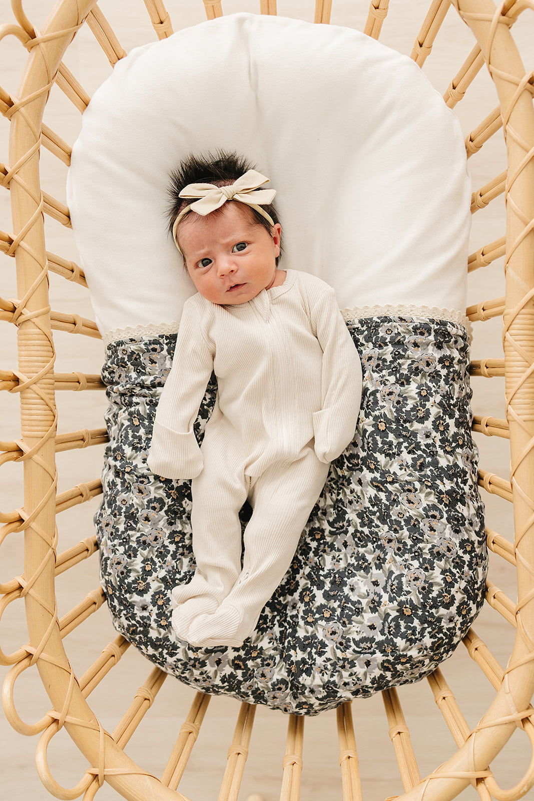 Cream Ribbed Bamboo Zipper