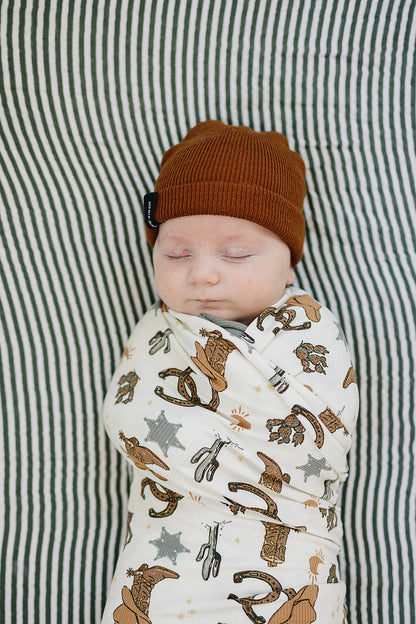 Outlaw Cowboy Ribbed Bamboo Stretch Swaddle