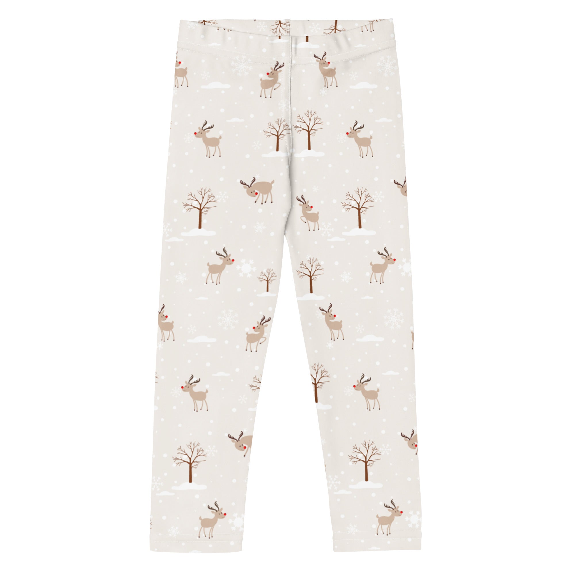 winter reindeer kids leggings