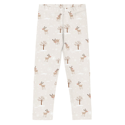 winter reindeer kids leggings