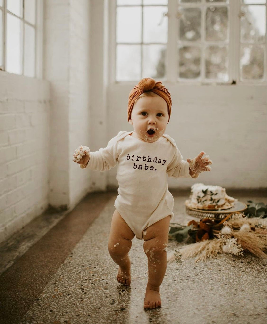 Baby birthday babe. Long - Sleeve Organic Cotton Bodysuit - Tenth & Pine - Bodysuits - 0 - 3 M