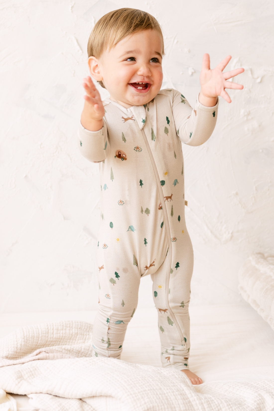 Modal Convertible Footy Pajamas in Camping