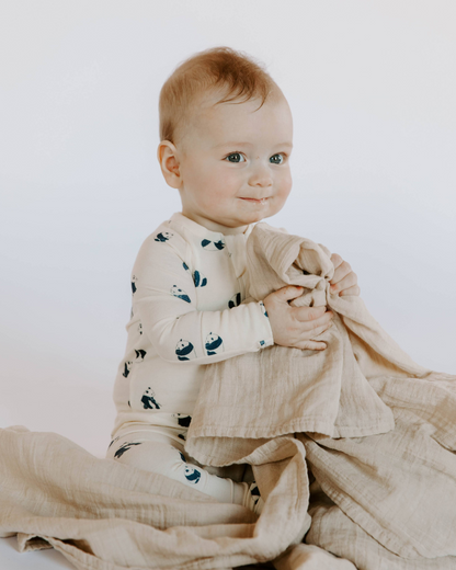 Modal Convertible Footy Pajamas in Panda