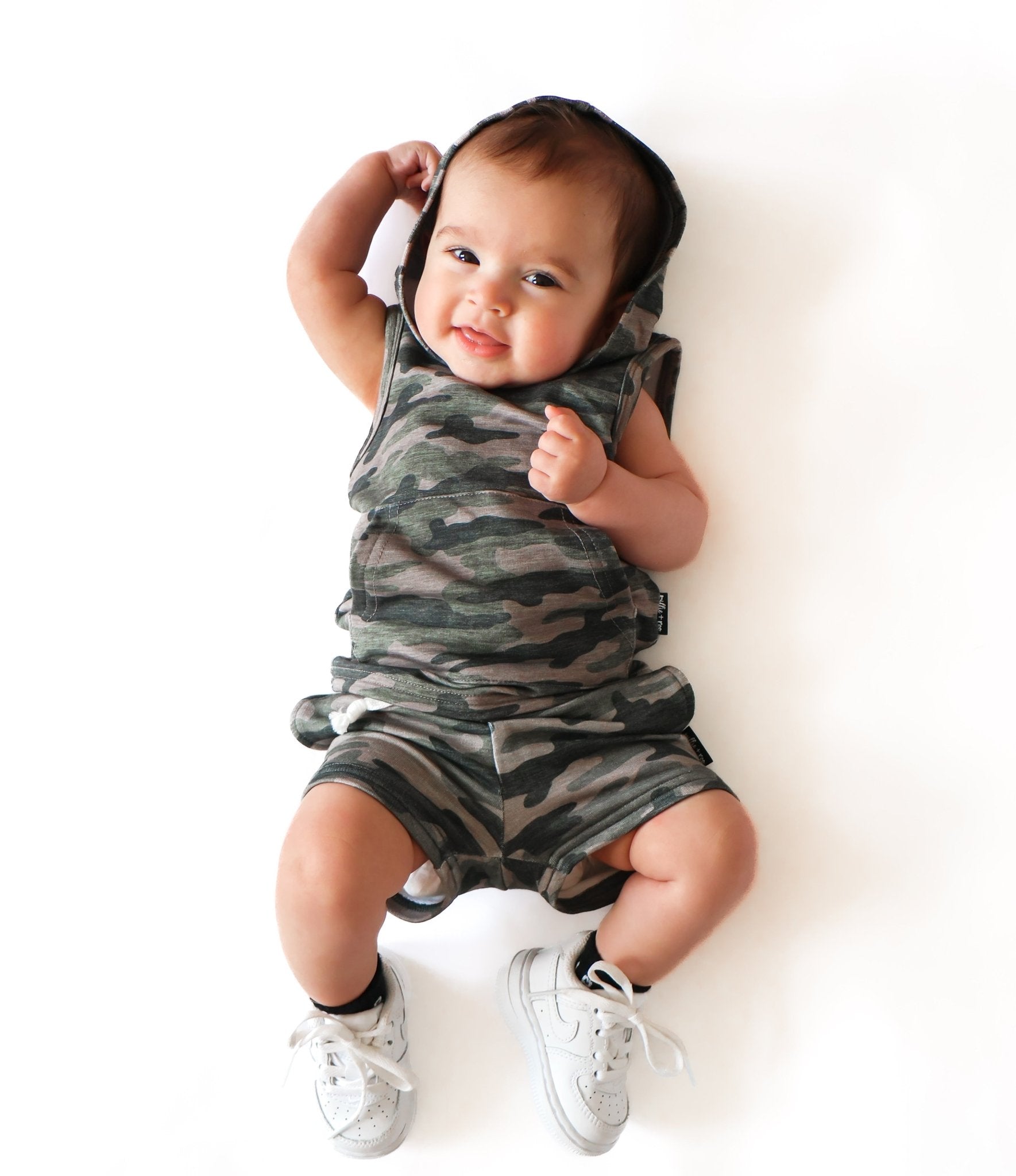 BAMBOO JOGGER SHORTS - Chris Camo - Tenth &amp; Pine - jogger shorts - 0/6M