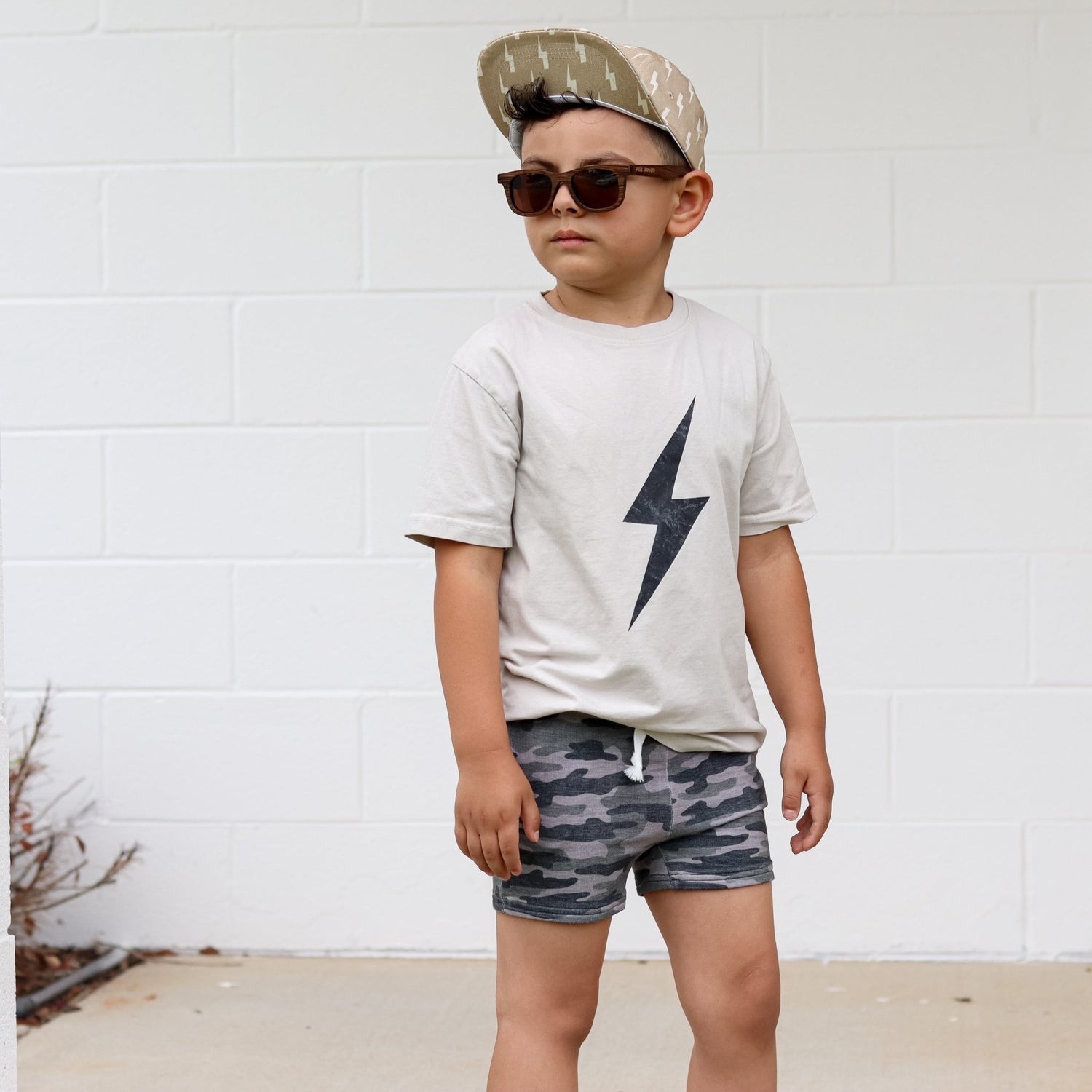 BAMBOO JOGGER SHORTS - Chris Camo - Tenth &amp; Pine - jogger shorts - 0/6M
