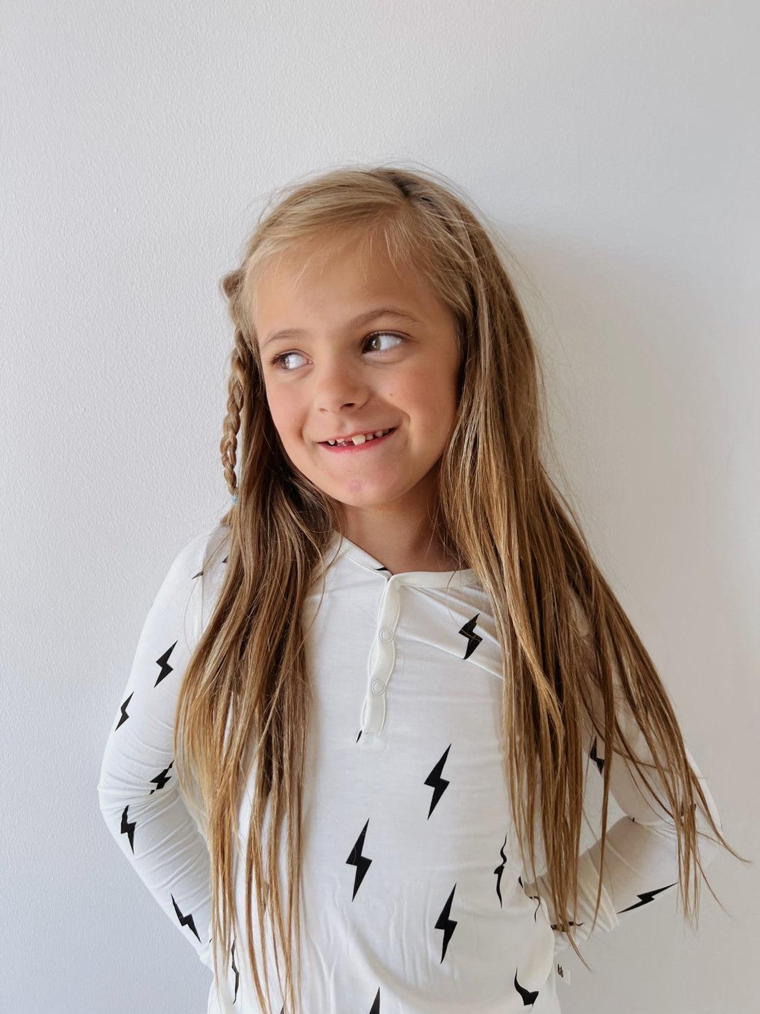 Bamboo Two Piece Pajamas | Black & White Lightning Bolt - Tenth & Pine - pajamas - 2/3 Years
