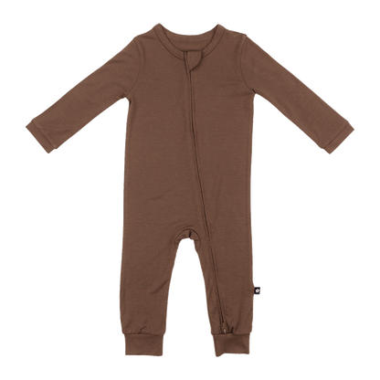 Larkspur Baby Zip Romper in Chestnut