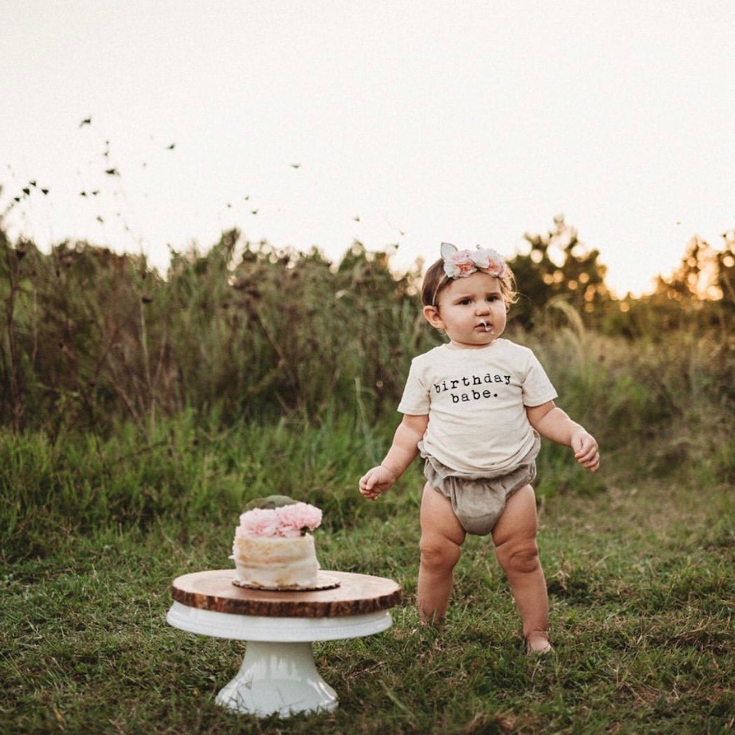 Birthday Babe, Organic, Tee, Toddler, Baby, Boy, Girl, Kids, Clothes, Outfit, Unisex, Gender Neutral, Organic Cotton, Quote, Laurel - Tenth &amp; Pine - 12 - 18 months