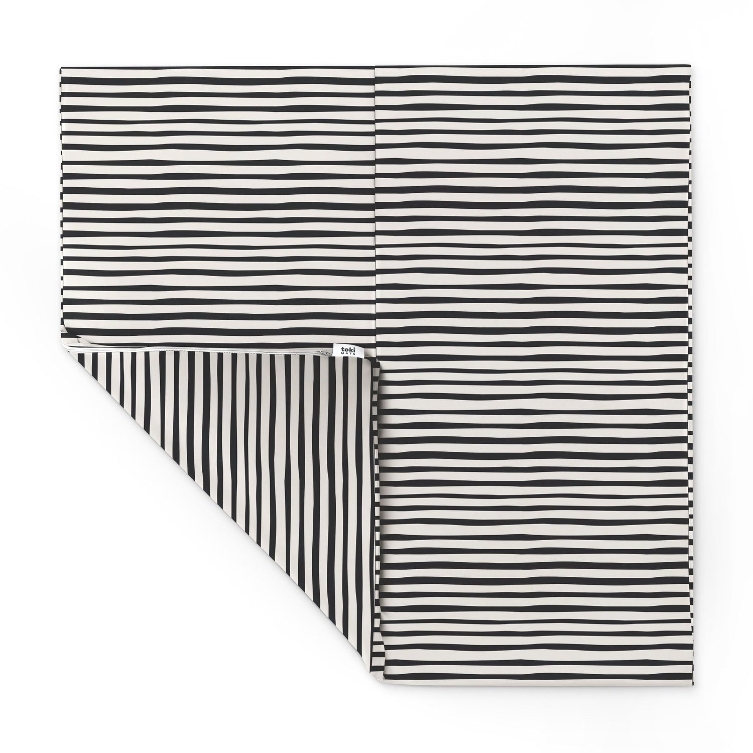 Bold Stripe Vegan Leather Mat - Tenth &amp; Pine - Vegan Leather Padded Mat - Standard
