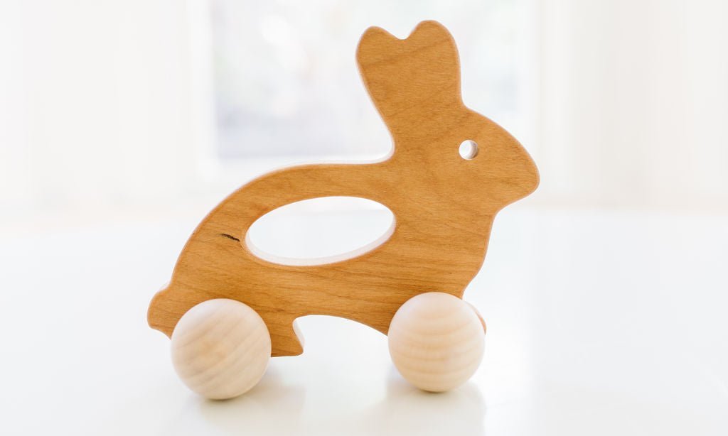 Bunny Push Wooden Toy - Tenth &amp; Pine - Push &amp; Pull Toys - 