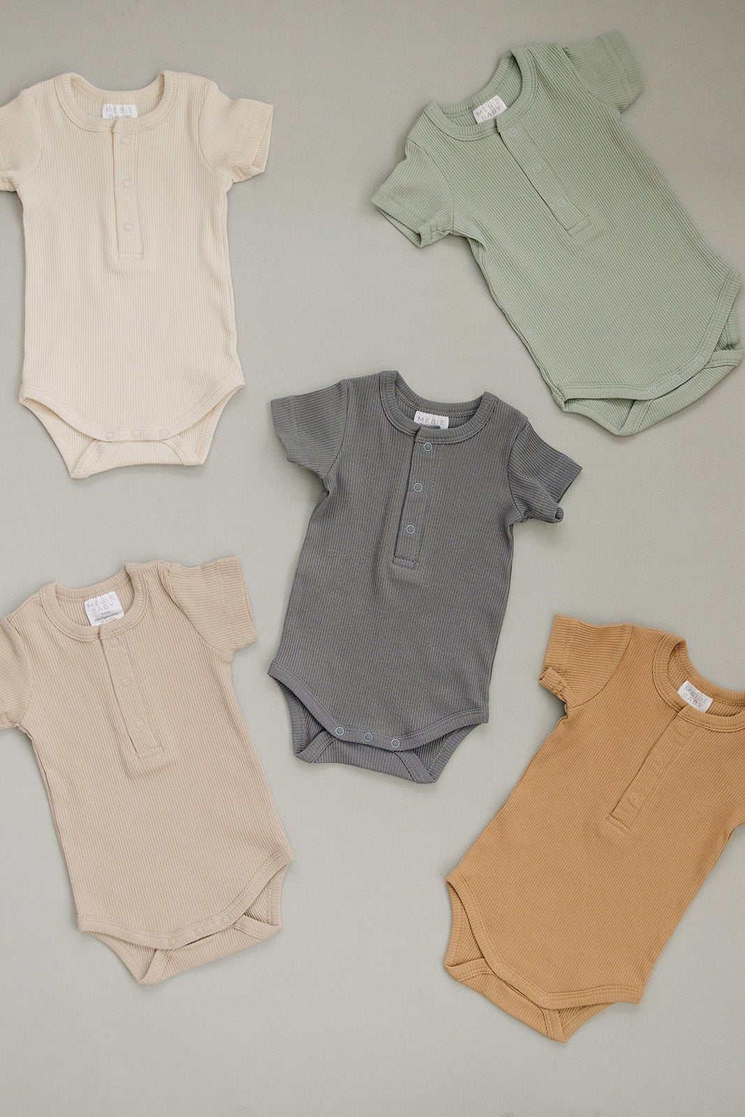 Cafe Organic Cotton Ribbed Snap Bodysuit - Tenth &amp; Pine - NB - Mebie Baby