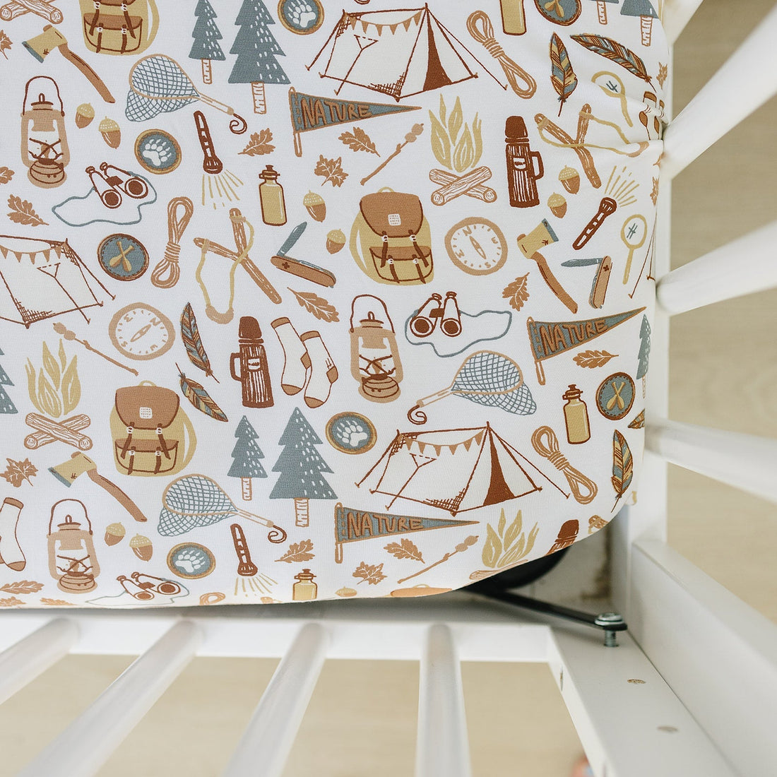 Camping Trip Bamboo Stretch Crib Sheet - Tenth & Pine -