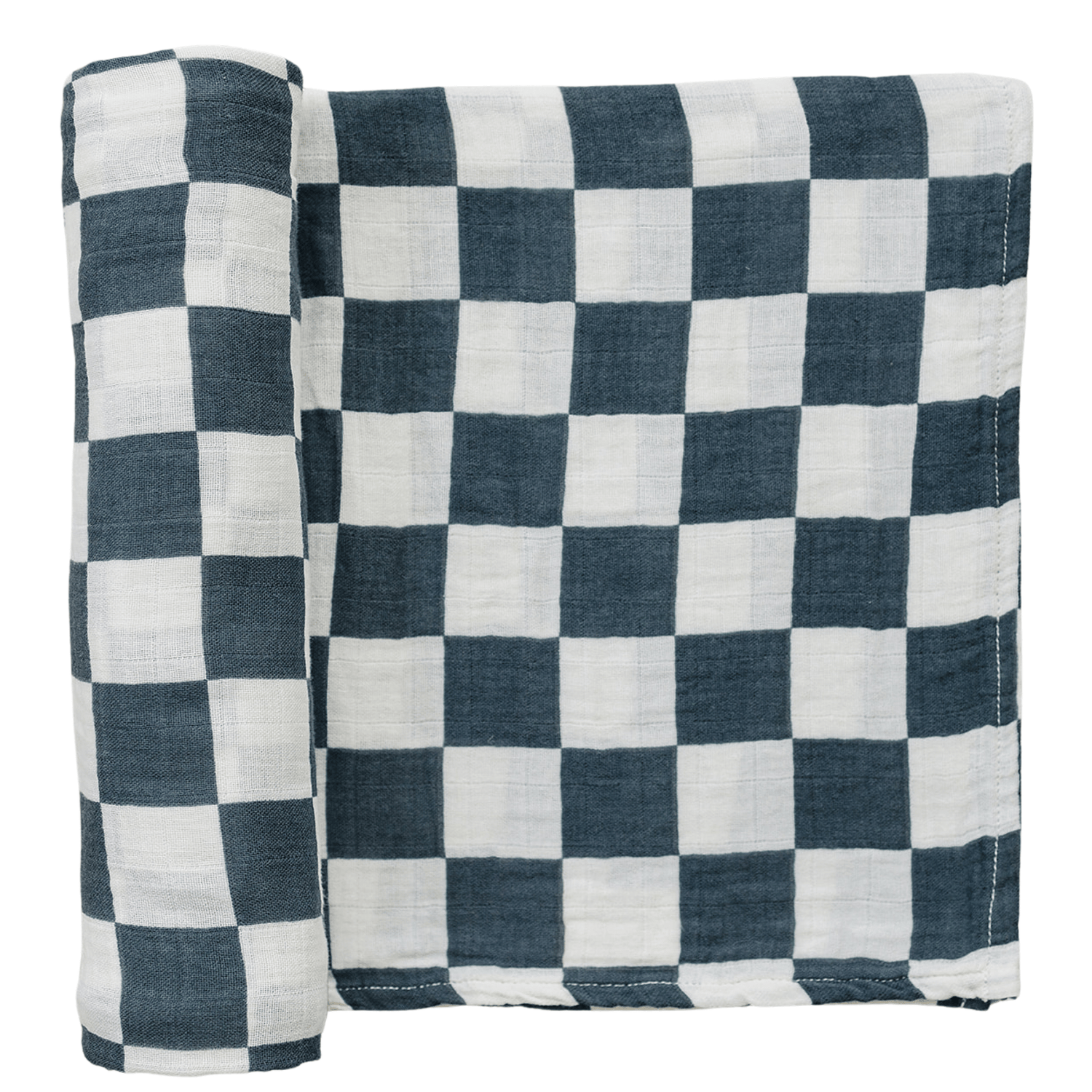Charcoal Checkered Muslin Swaddle Blanket - Tenth &amp; Pine - 