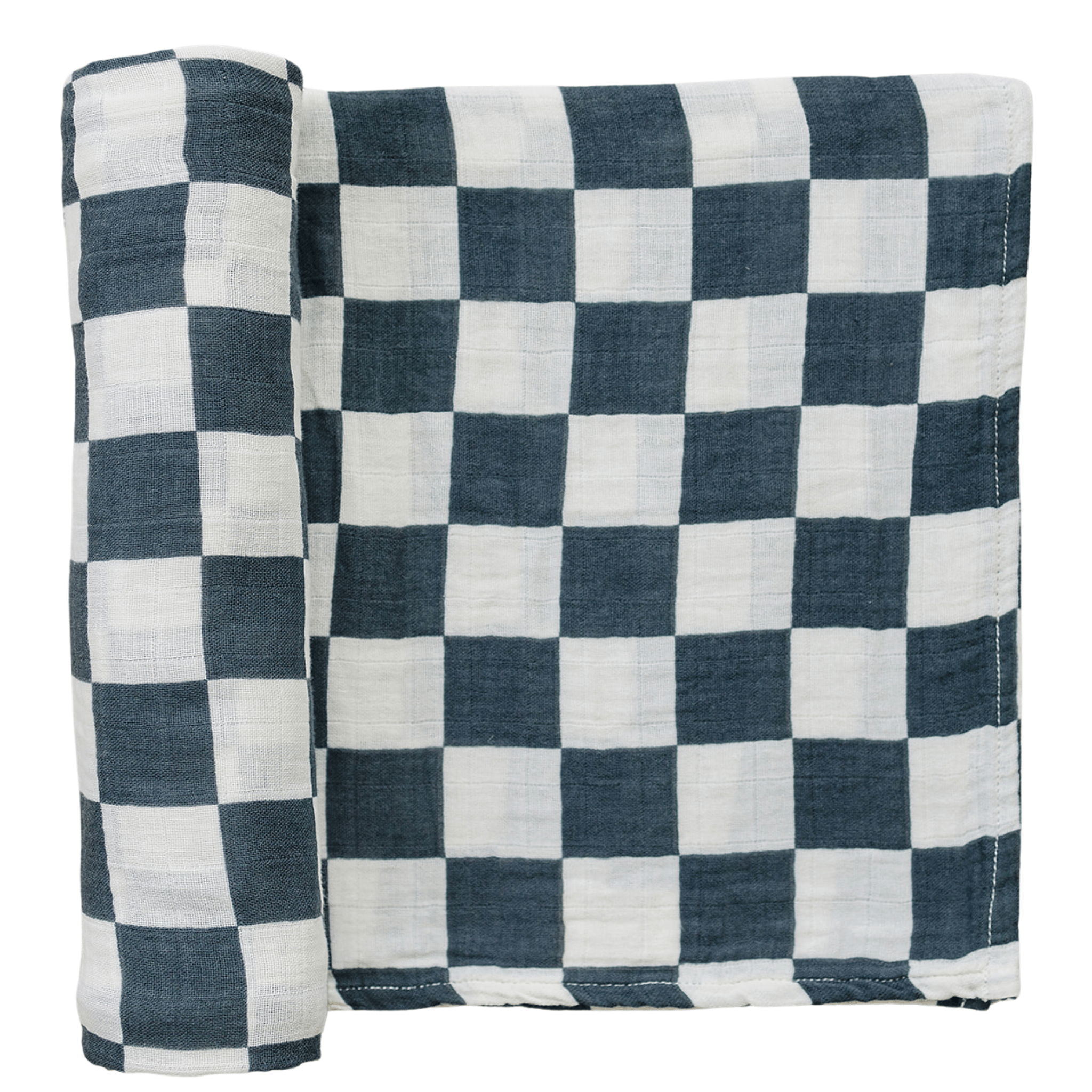 Charcoal Checkered Muslin Swaddle Blanket - Tenth &amp; Pine - 