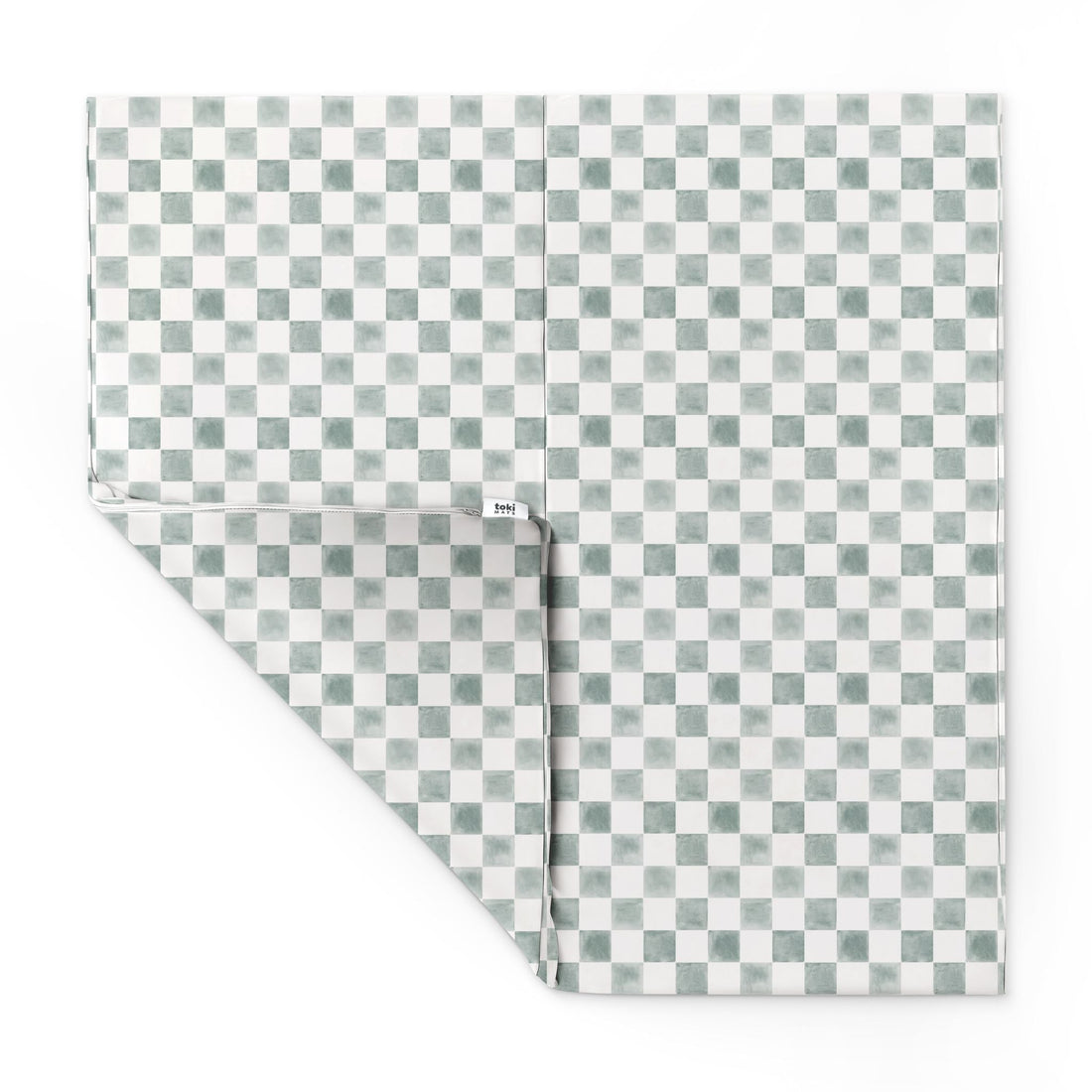 Checker Matcha Vegan Leather Mat - Tenth & Pine - Vegan Leather Padded Mat - Standard