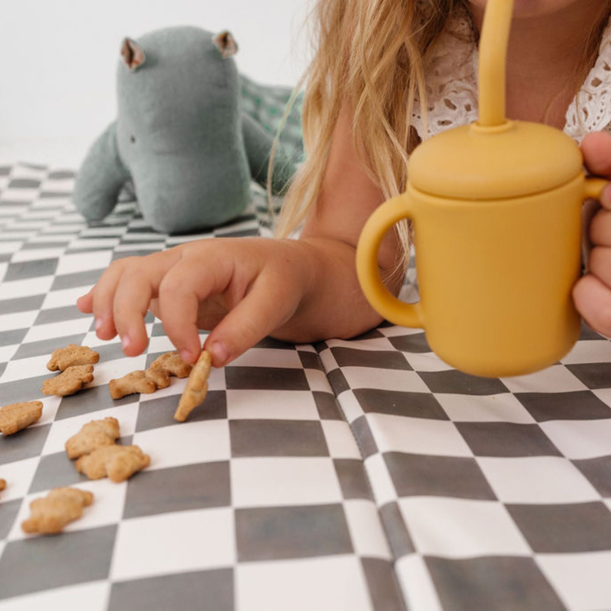 Checker Pepper Vegan Leather Mat - Tenth &amp; Pine - Vegan Leather Padded Mat - Standard