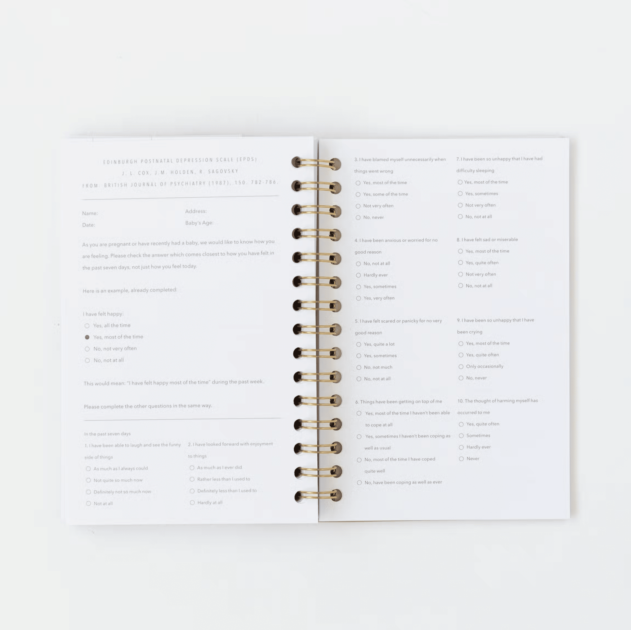 Coil - Bound Postpartum Journal (Cashew) - Tenth &amp; Pine - 