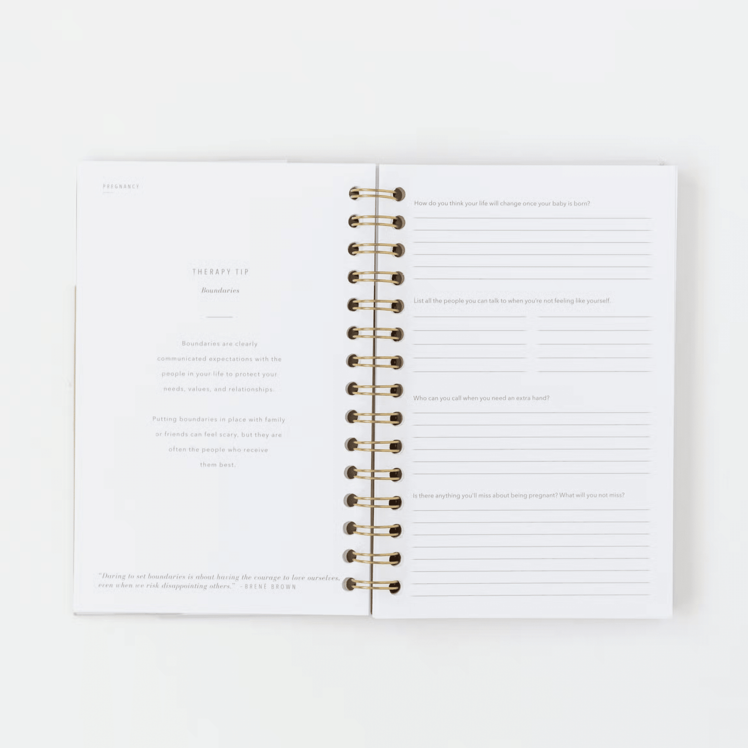 Coil - Bound Postpartum Journal (Cashew) - Tenth &amp; Pine - 